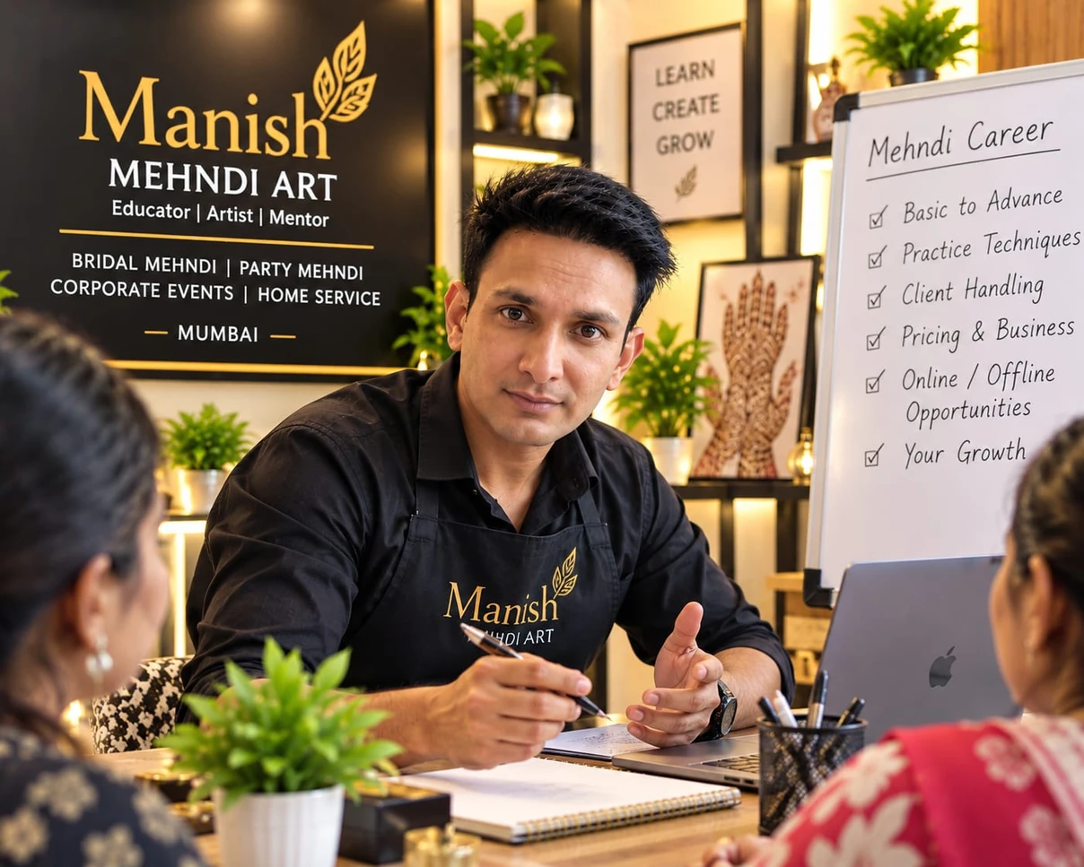 Traditional mehndi class with Manish