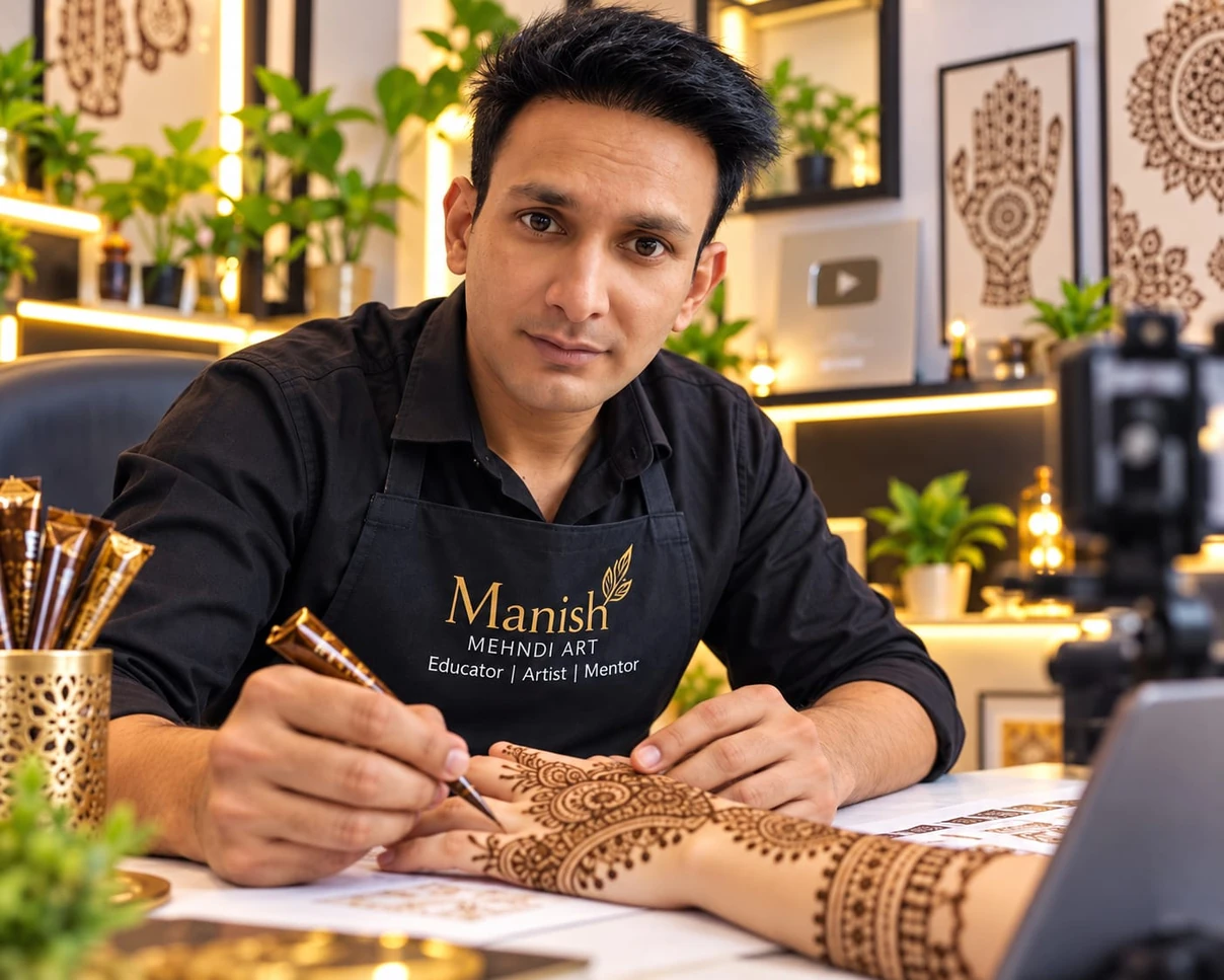 Henna body art session