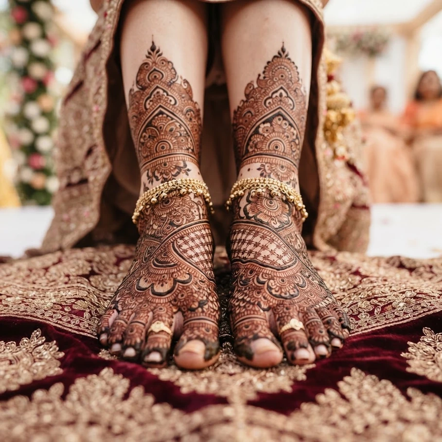 Bridal mehndi on feet