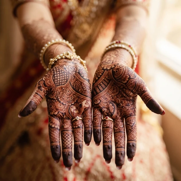 Bridal mehndi on hands